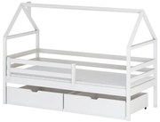 Posteľ Domček Aron 90x200 biela
