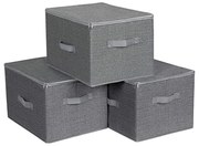 Úložné boxy ELVIS, 3ks, 40x30x25cm, šedá SongmicsHome
