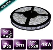 ECOLIGHT LED pásik - SMD 2835 - 5m - 600/5m - 9,6 W/m - IP20 - studená biela