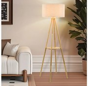 Brilagi - Stojacia lampa NORDIC WAVE 1xE27/15W/230V kaučukovník/ľan