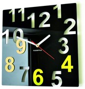 Nástenné hodiny Quartz, nalepovacie dekorácie, 3D zrkadlové nálepky Xmomo FL-z7-RAL9005-1018 HEU-