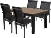 Doppler EXPERT WOOD Plus, obdĺžnikový stôl, 4+1