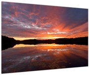 Obraz - Západ slnka nad jazerom (90x60 cm)