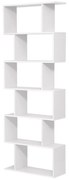 Polica/regál na knihy PRESTON, 70x24x190,5cm, biela Vasagle