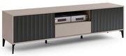 Televízny stolík so zásuvkou RONJA taupe/čierna