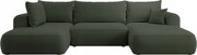 Rohová sedacia súprava v tvare U Olivo U (L) (zelená čierna)
