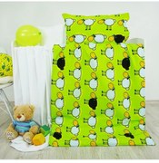 Obliečky detské bavlnené ovečky zelené EMI, Detský set 90x130 + 45x65