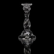 Svietnik sklenený 16 cm na kónickú sviečku, číra