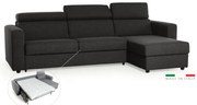 Rohová sedacia súprava na každodenné spanie TAVOLA rozkladacia, čierná (penelope 25)