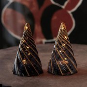 SIRIUS Svetelný stromček LED, sklenený, sada 2 ks, čierny, 11 cm