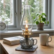 Brilagi - petrolejová lampa MERLIN dymová/sivá