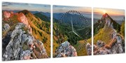 Obraz - Horská krajina (s hodinami) (90x30 cm)