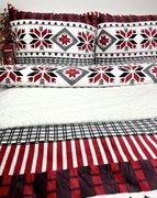 INTERMEDIC SK Posteľná obliečka Mikroplyš Severská vločka červená 140x200/70x90 cm – zapínanie na zips