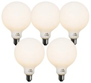 Sada 5 stmievateľných LED žiaroviek E27 Opal G125 5W 450 lm 3000K