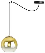 Závesné svietidlo Bergen Gold Spider, 1x zlaté/transparentné sklenené tienidlo (fi 15cm)