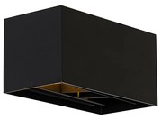 Moderná nástenná lampa čierna obdĺžniková 2-žiarovková - Edwin