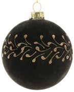 SKLENENÁ VIANOČNÁ BANKA NA STROMČEK SADA 4 KS (FI) 8 CM ČIERNA