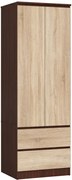 Skriňa STAR S 60 cm 2D 2SZ wenge / sonoma