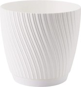 Kvetináč MIKA ECO RECYCLED s podstavcom 270 mm, biely*4544