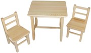 ČistéDrevo Drevený detský stolček so stoličkami