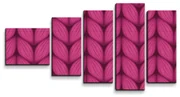 Sablio Obraz - 5-dílný Pletenie vo fuksiovej farbe - 100x60 cm