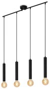 Briloner - Luster na lanku LONGA 4xE27/60W/230V čierna