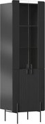 Vitrína Malmi 60 cm štvordverová - čierny mat / čierne nohy