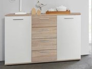 Komoda so 4 zásuvkami Jacky, dub sonoma/biela%