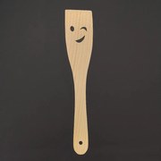 AMADEA Drevená obracačka s úsmevom, masívne drevo, dĺžka 28 cm