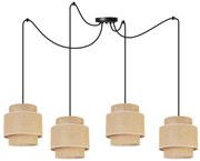 Závesné svietidlo Boho Spider, 4x jutové tienidlo, (výber z 2 farieb konštrukcie)