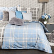 4Home Flanelové obliečky Modrá kocka, 160 x 200 cm, 70 x 80 cm