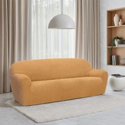 Super strečové poťahy RUBINIA zlatá trojkreslo (š. 180 - 230 cm)