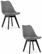 Set dvoch jedálenských stoličiek MARK grafitový - čierne nohy (2 ks)