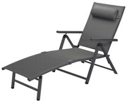 Livarno home Hliníkové ležadlo Houston s opierkami rúk, sivé (100386242)