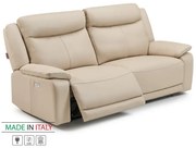 Kožená pohovka CONTINENTAL s elektrickou funkciou relax 3P, elektrické, cappuccino (cappuccino 313)