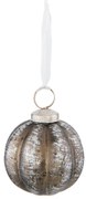 Hnedá vianočné gule s bielou patinou - Ø 7 * 7 cm