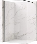 Bezrámová sprchová zastena REA FLEXI BLACK 80 cm, čierna/transparent - bez vaničky