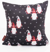 Vianočná obliečka na vankúš Velvet 40 × 40 cm - Škriatkovia medzi vločkami
