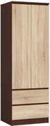 Šatníková skriňa Star 60 cm wenge/dub sonoma