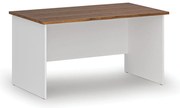 Kancelársky písací stôl PRIMO WHITE, 140x80 cm, biela/orech