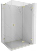 Mexen Lunar-F L, 1-krídlový sprchový kút so skladacími dverami, pravý, 90 x 70 cm, 8mm číre sklo, zlatý matný profil, 836L-090-070-55-00-P