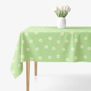 Goldea hranatý teflónový obrus - margarétky na zelenom 120 x 160 cm