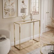 KONZOLA FAITH ZLATÝ LESK + SKLO 80 cm