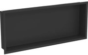 Mexen X-Wall-R, polička na zapustenie na obklad s golierom 75 x 30 cm, čierna matná, 1970753010