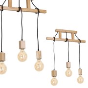 Závesné svietidlo Jack 3, drevené telo svietidla