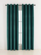 Zamatové zatemňovacie závesy Cesar petrolejové - 140 x 180 cm (2ks) - krúžky