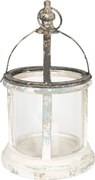 Drevená lucerna s patinou Marthe - Ø 28*46 cm