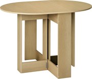 HOMCOM Skladací jedálenský stôl s 2 skladacími krídlami, sklápací stôl pre 2-4 osoby 104x76x73,7 cm Dub | Aosom