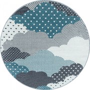 Ayyildiz, Detský kusový koberec Bambi 820 blue kruh, 120x120 (priemer) kruh, modrá, detská izba