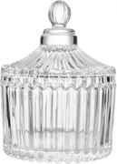 Transparentná sklenená dóza s vekom - Ø 7*9 cm